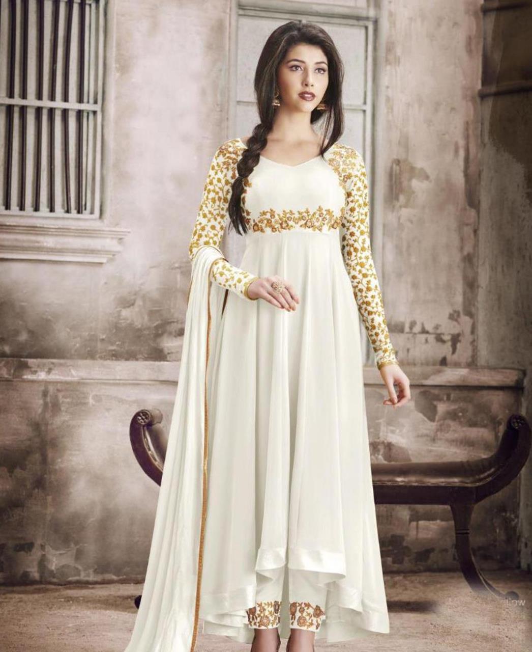 White Salwar Party Wear Dress