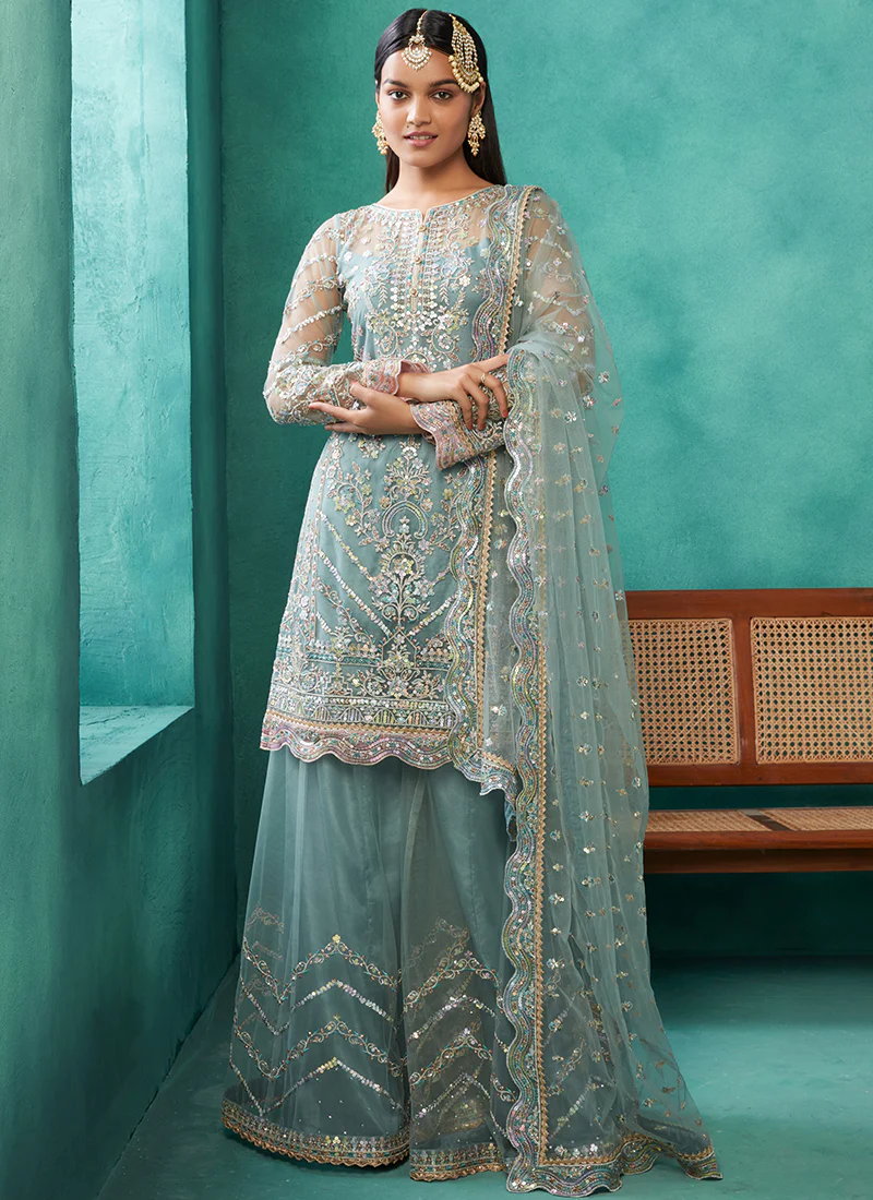 Taupe Designer Heavy Embroidered Wedding Lehenga Style Anarkali | Saira's  Boutique
