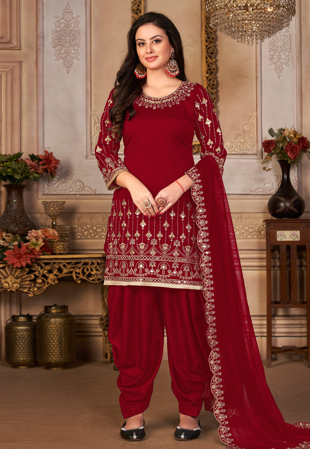 traditional-maroon-patiala-salwar-suit 