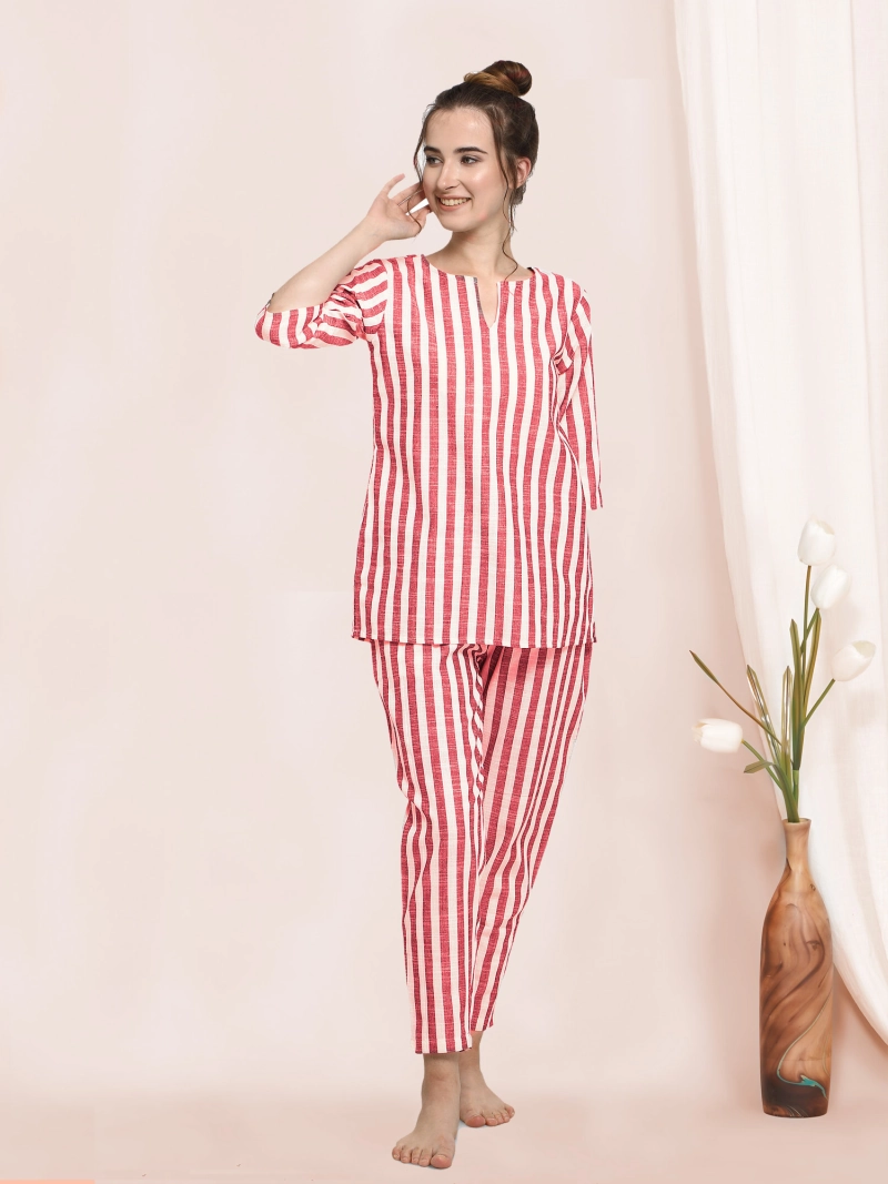 Quirky Striped Night Suit