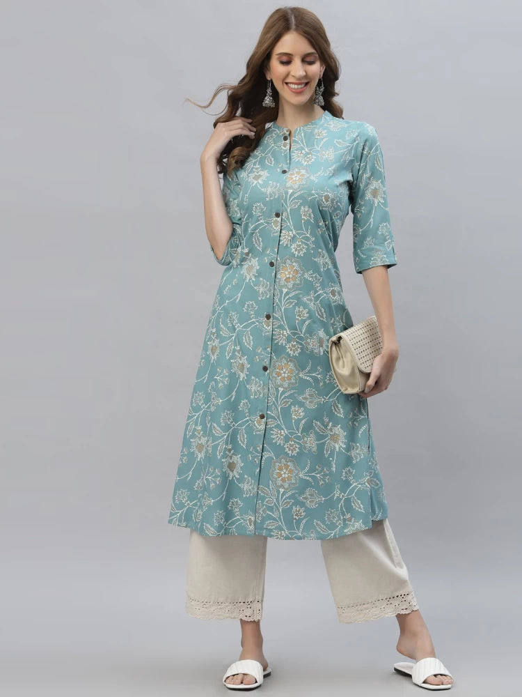 Empire-waist Kurti Rectangular Shaped Women