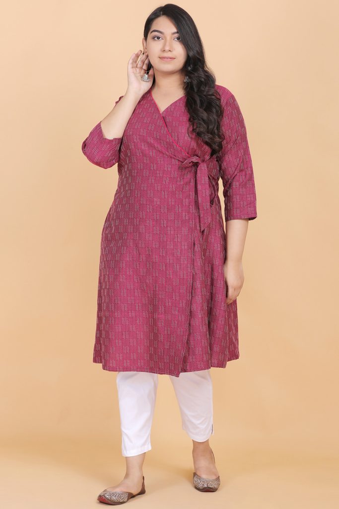 Wrap-style Kurti for Hourglass and Rectangle Women 