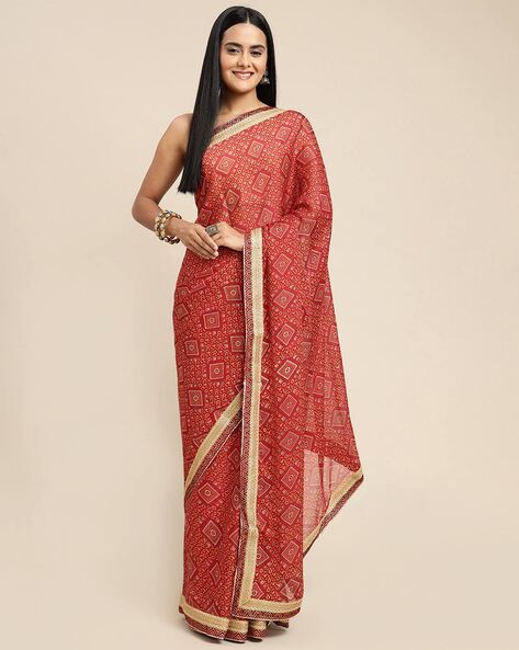 Bandhani Print Cotton Saree