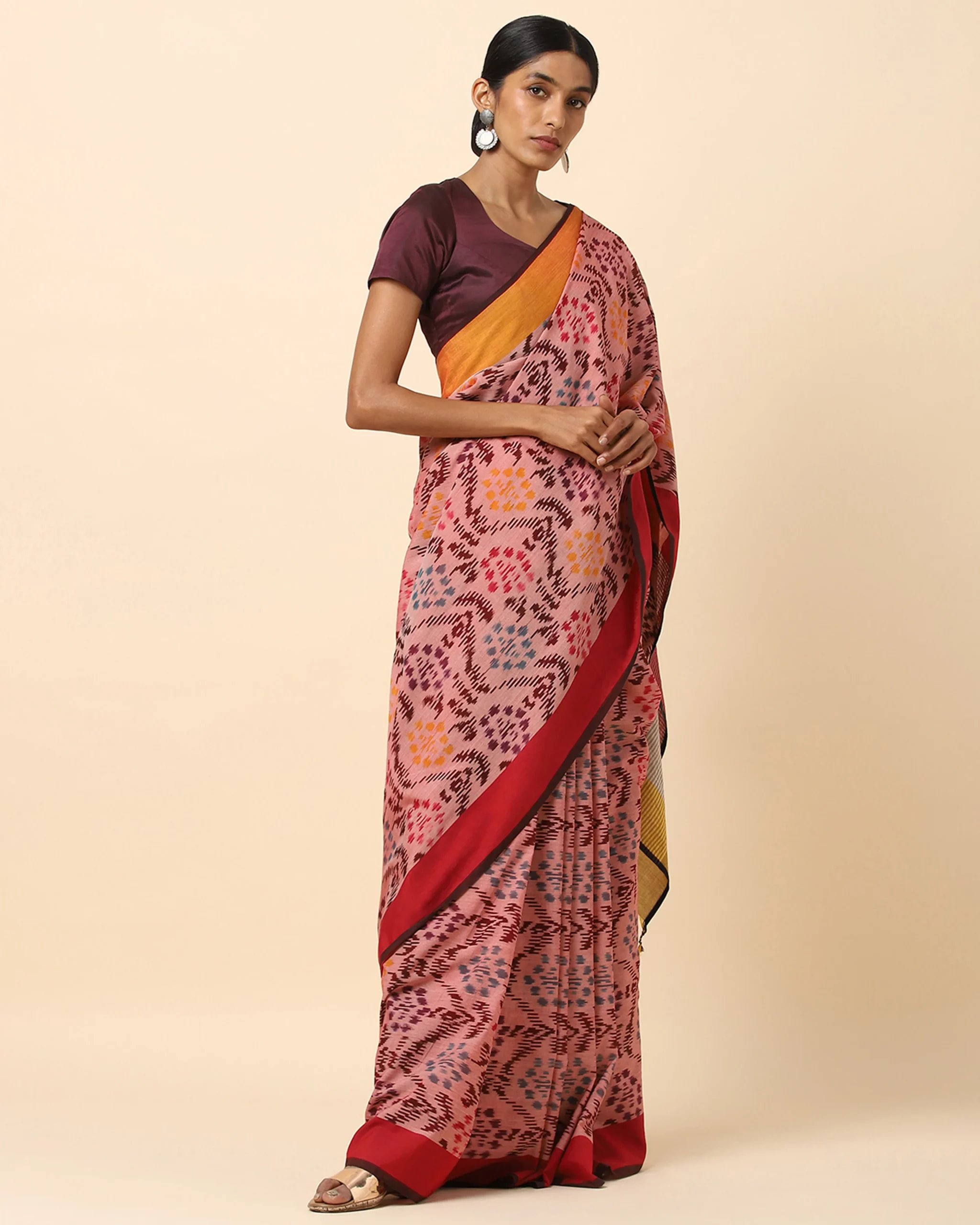 Ikat Weave Cotton Saree