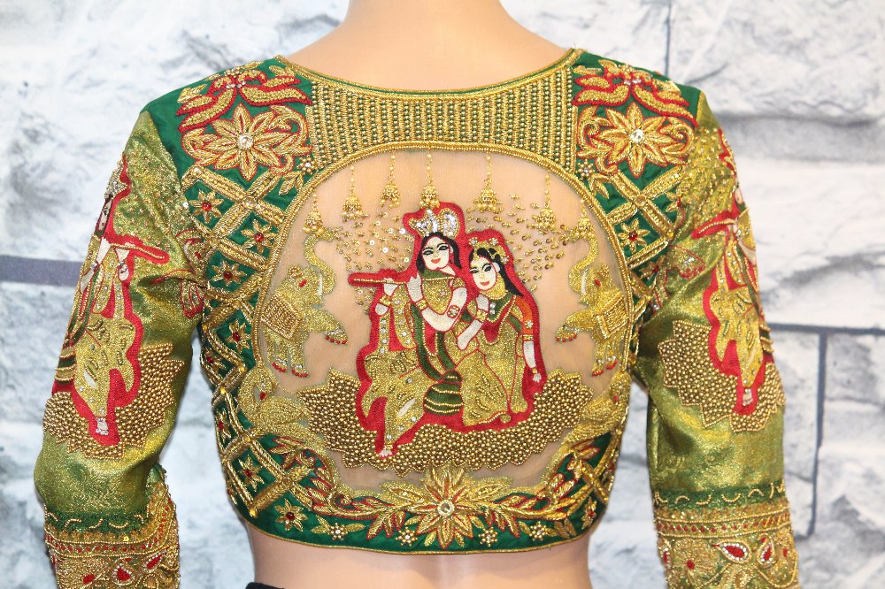 Radha-Krishna Aari Embroidery Blouse