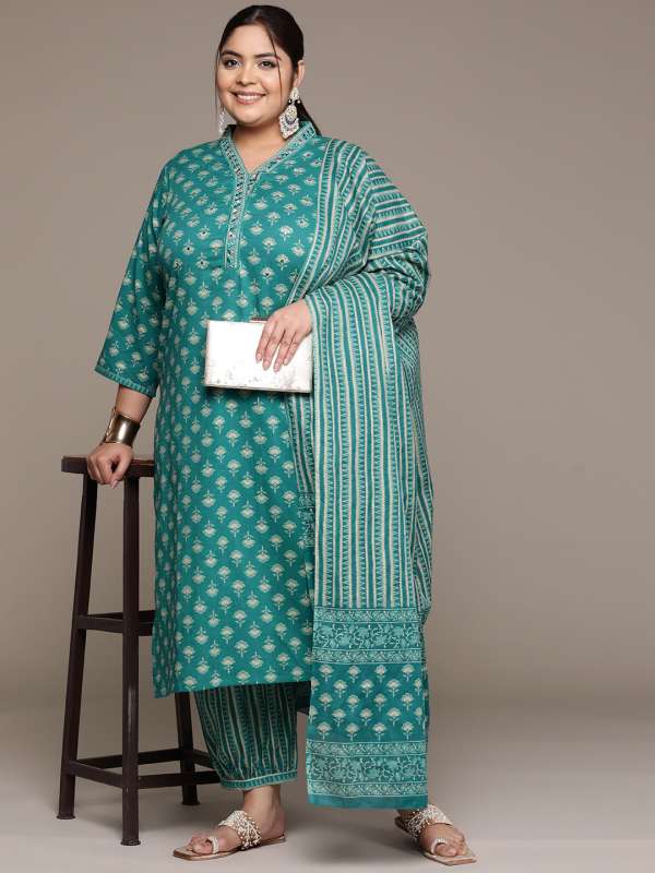 Ankle Pant with Kurti Suit Design for Plus Size Ladies