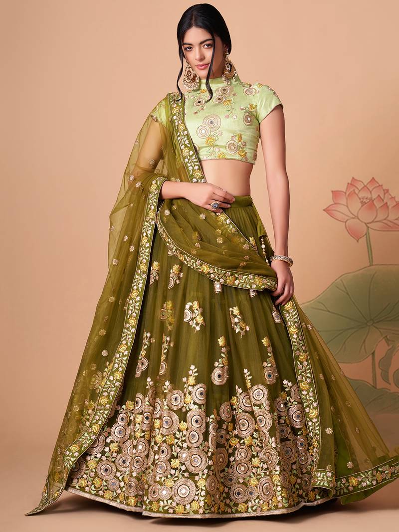  Lehenga Designs For Mehndi 