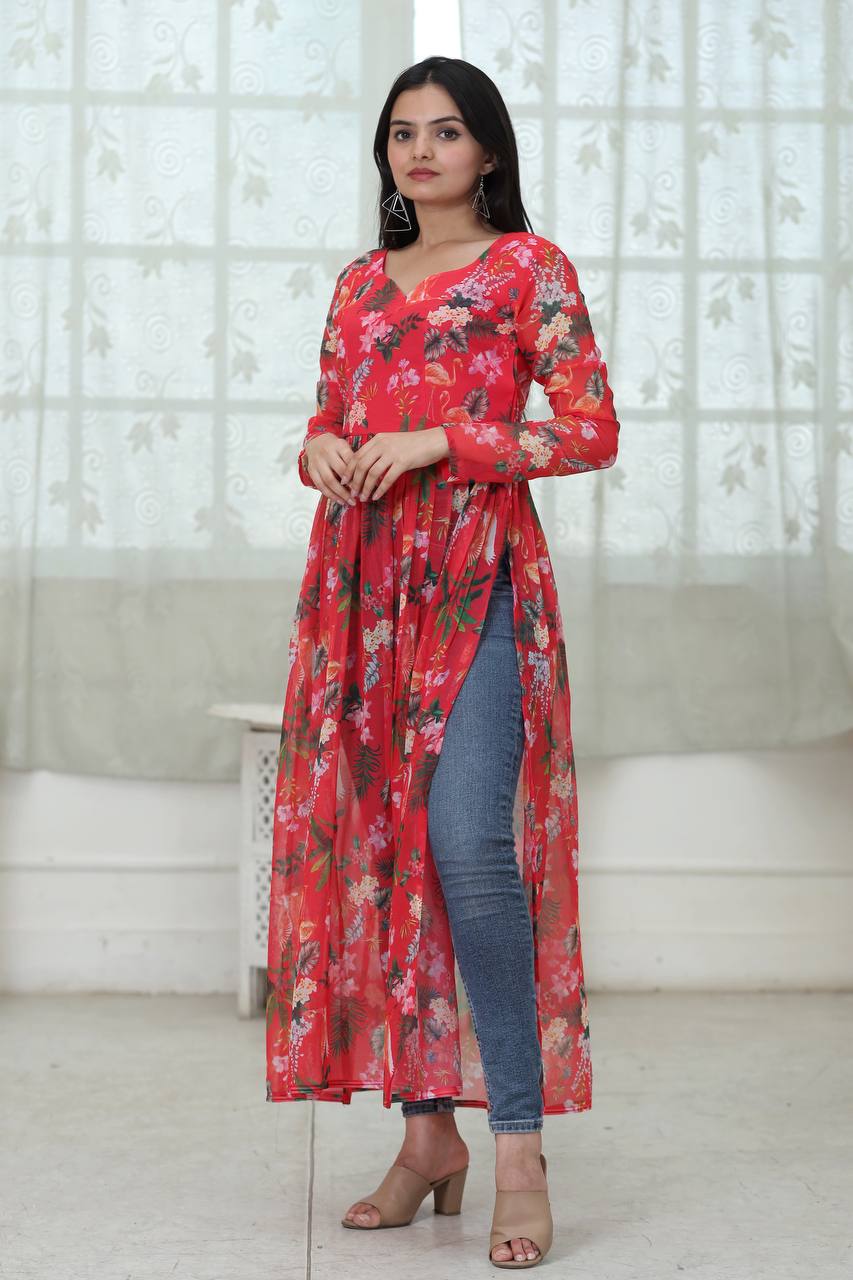 Red Kurti Design