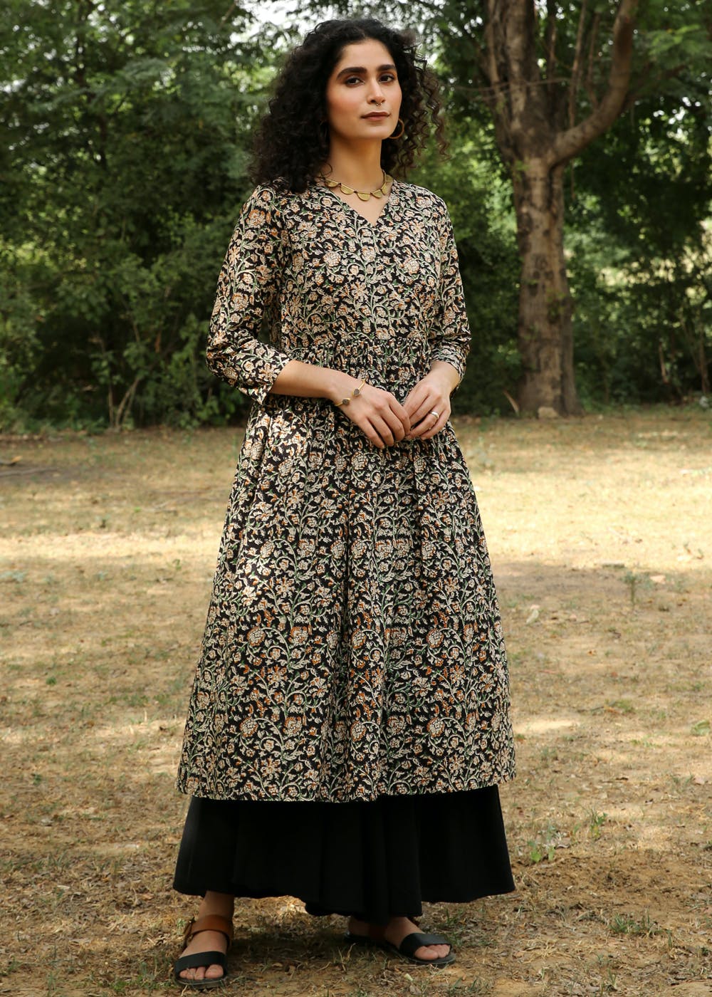 Kalamkari Anarkali Kurti Designs