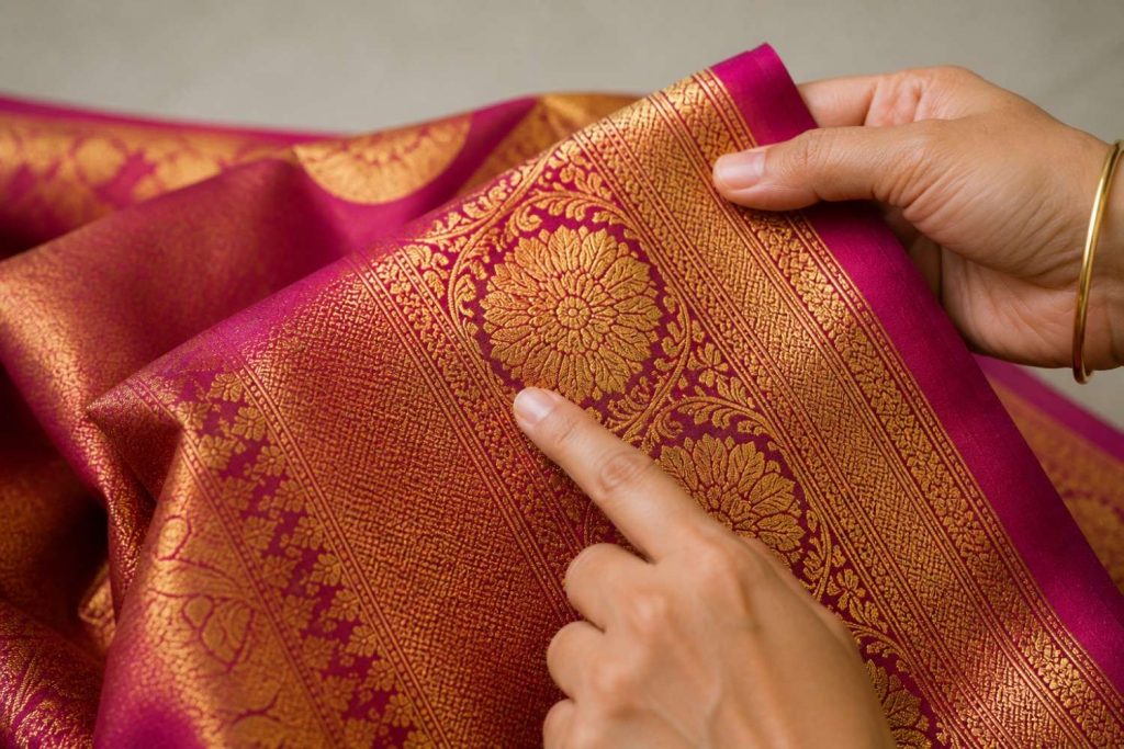 Inspect the Zari Work