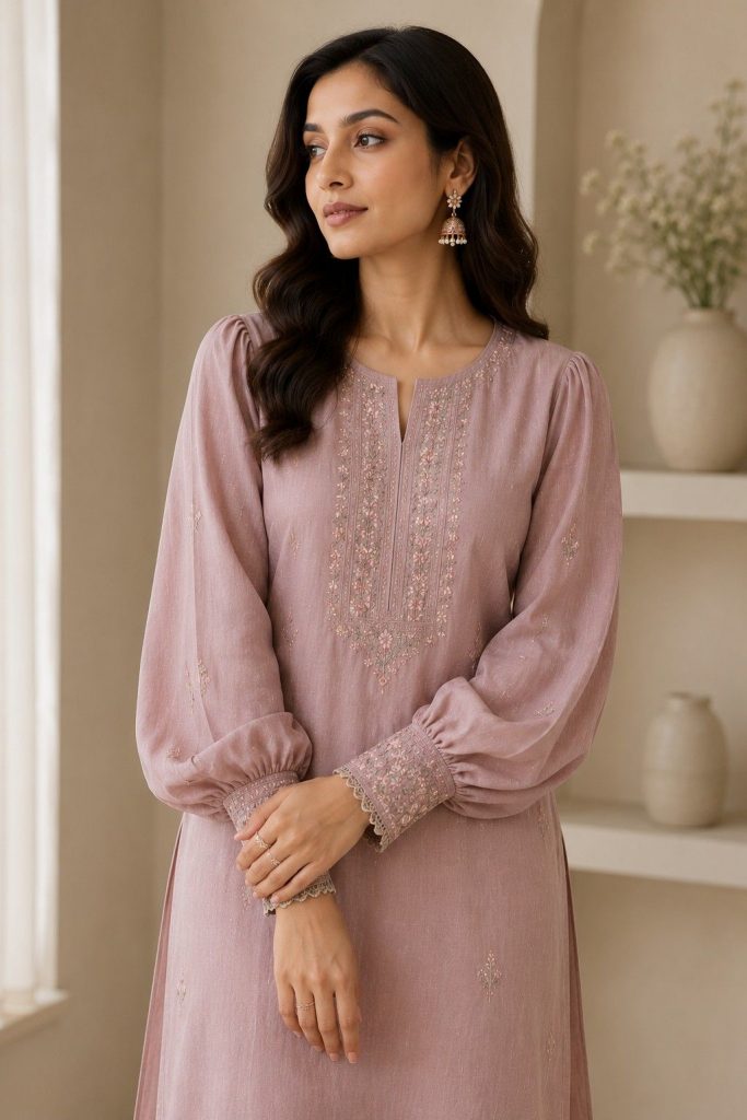Bishop Sleeves Kurti Design