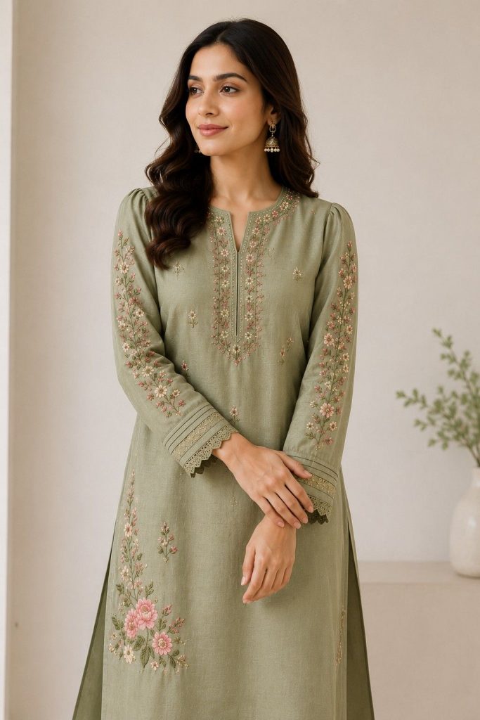 Full Sleeves Design for Kurti