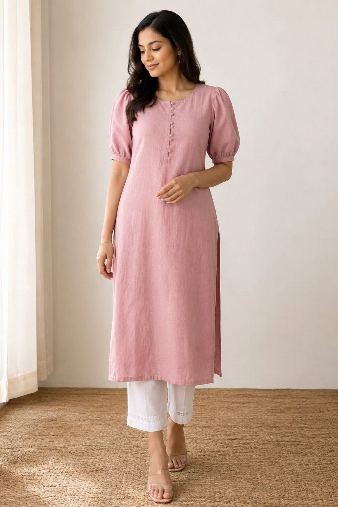 Puff Sleeves Kurti Design