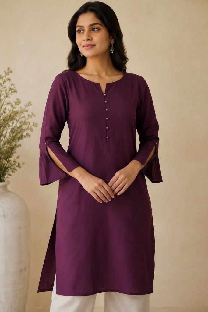 Slit Sleeves Kurti Design