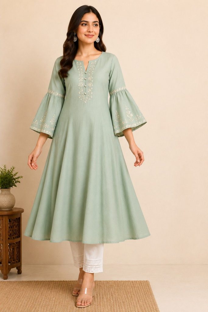 Umbrella Sleeves Kurti Design