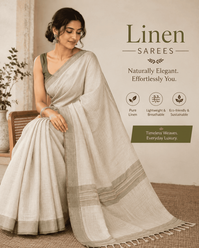 linen sarees design