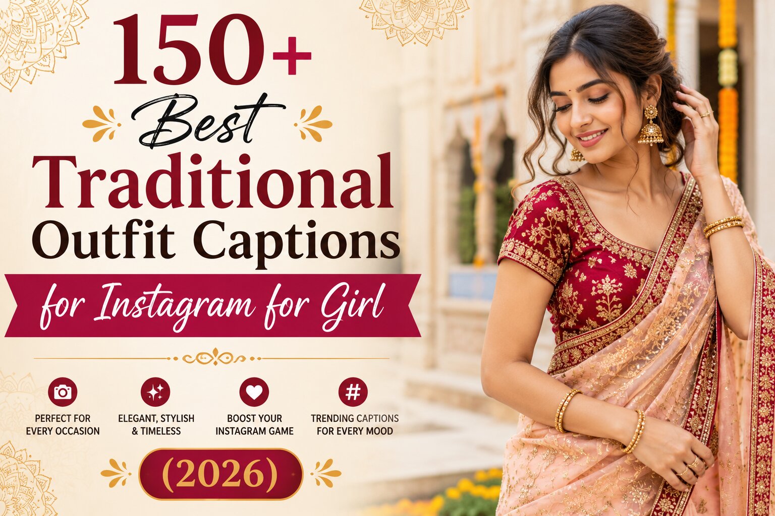 150+ Best Traditional Outfit Captions for Instagram for Girl (2026)