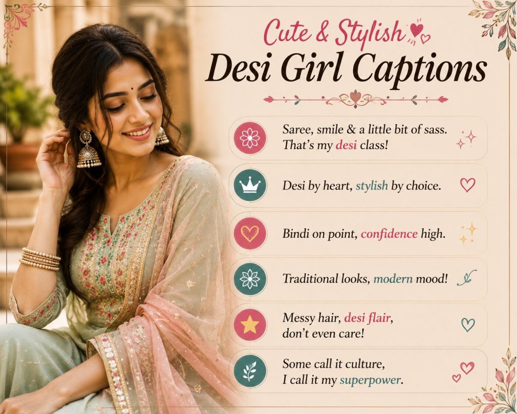 Cute and Stylish Desi Girl Captions