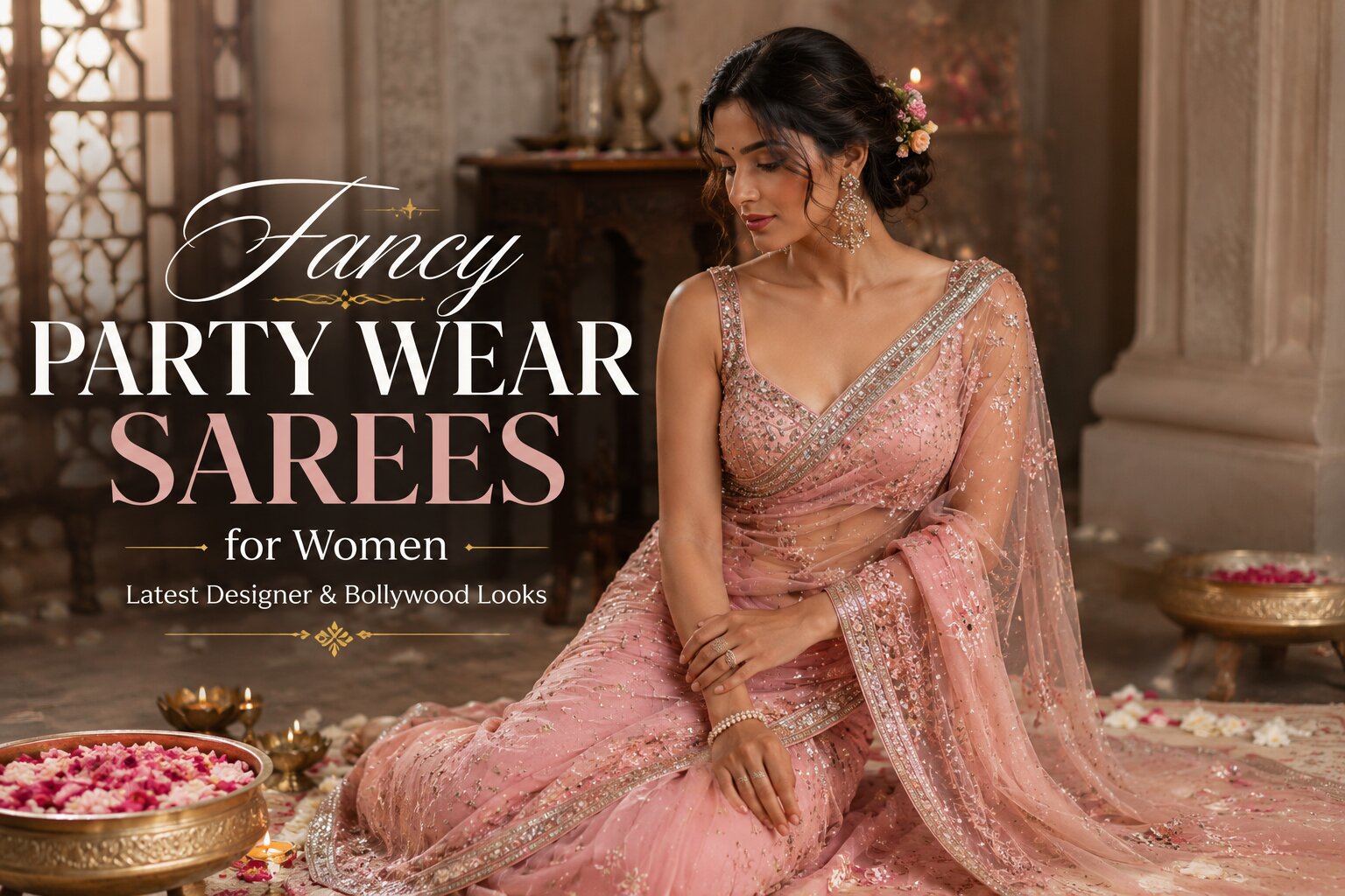 Fancy Party Wear Sarees for Women: Latest Designer & Bollywood