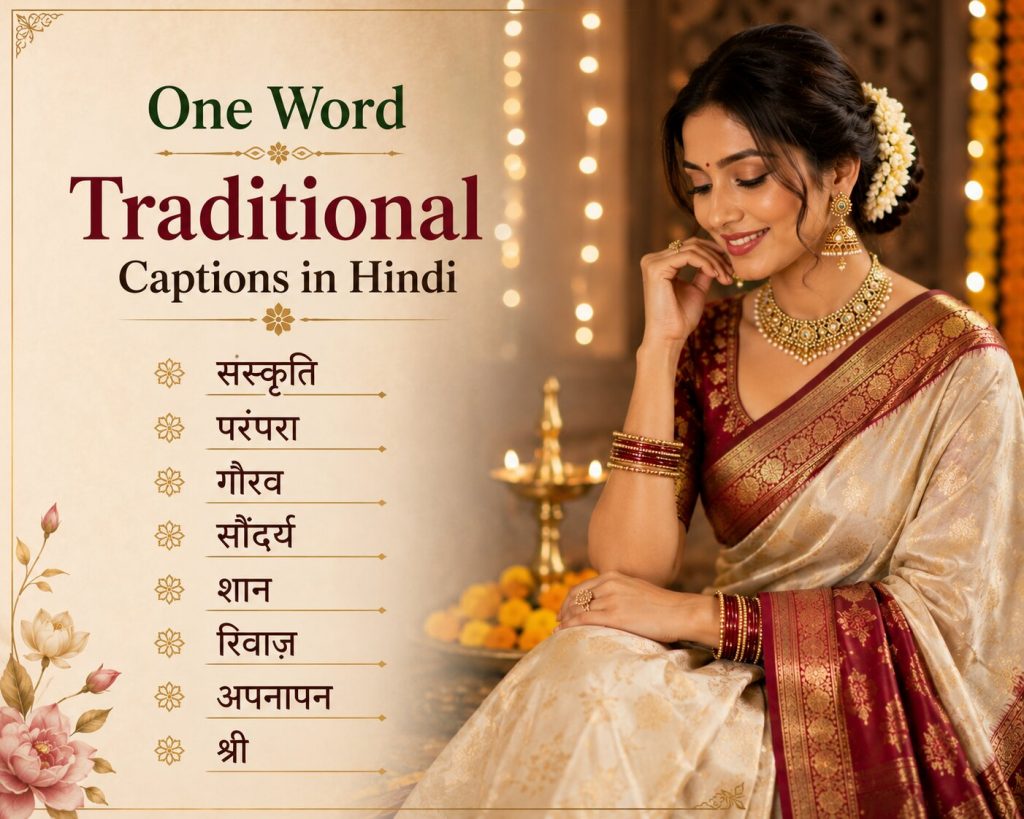 One Word Traditional Captions in Hindi