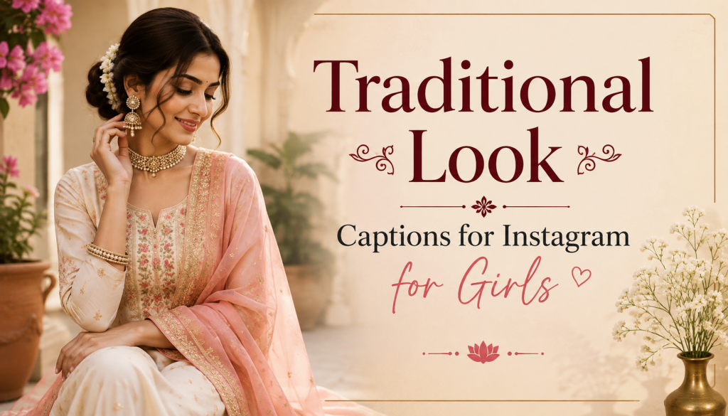 Traditional Look Captions for Instagram for Girls