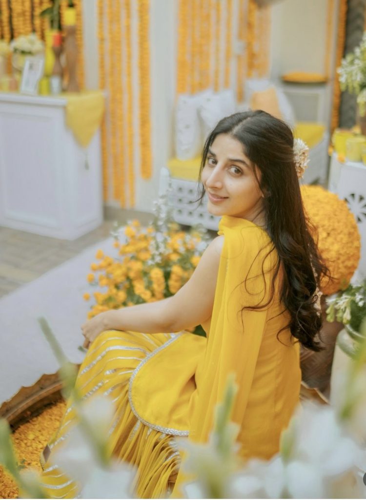 yellow punjabi salwar suit for haldi