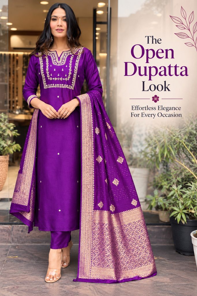 Open Dupatta Look suit