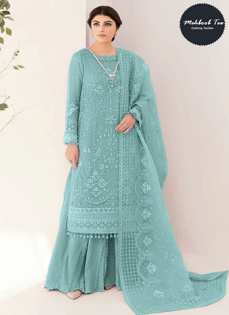 1237 A To D Mehboob Tex Organza Embroidery Pakistani Suits Wholesale Clothing Suppliers In India
