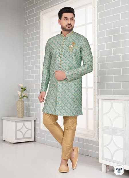 Sky Blue Colour Designer Heavy Indo western Collections 