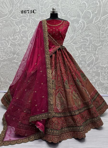 2675 A To D by Anjani Art Heavy Velvet Bridal Wear Lehenga Choli Orders In India