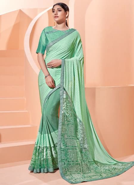 Green Colour Norita Wholesale Party Wear Saree Catalog 41307