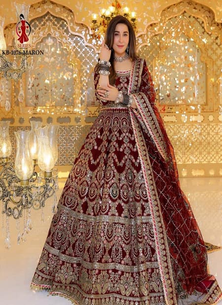 KB 1076 Colours Velvet Wedding Desginer Bridal Lehenga Choli Wholesale Price In Surat