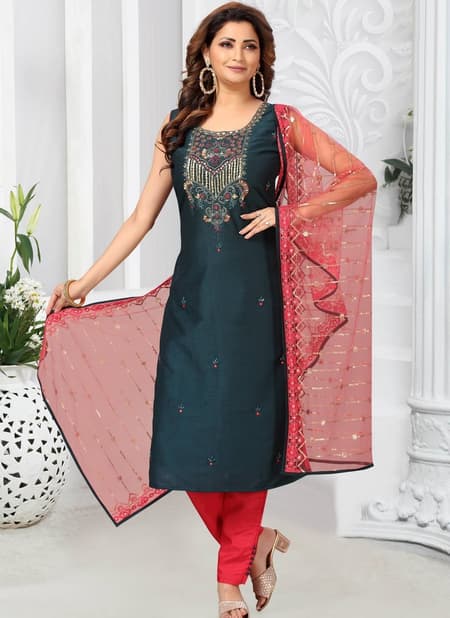 Teal Blue Ikaaya Wholesale Designer Salwar Suits Catalog 834 A