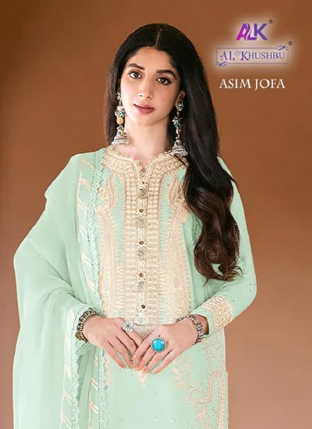 Asim Jofa By Alk Khushbu Embroidery Georgette Pakistani Suit Wholesale Market In Surat
