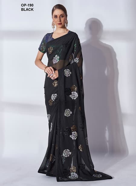 Laxminam Georgette Party Wear Saree Wholesale Clothing Distributors In India