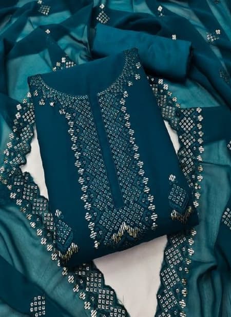 Georgette Neck Work Suits 551 Fancy Wear Georgette Designer Dress Material Collection