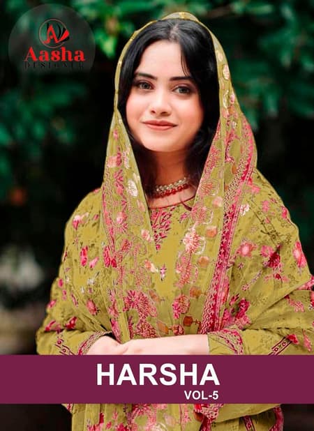 Harsha Vol 5 By Aasha 1064 A To D Cotton Embroidery Pakistani Suits Wholesale Price In Surat
