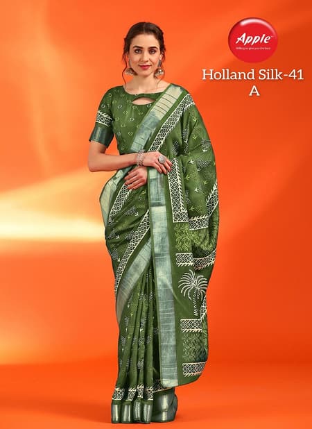 Holland Silk 41 By Apple Cotton Silk Printed Sarees Wholesale Market In Surat