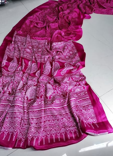 Kgm Function Wear Bandhani Printed Silk Saree Wholesale Suppliers In Mumbai
