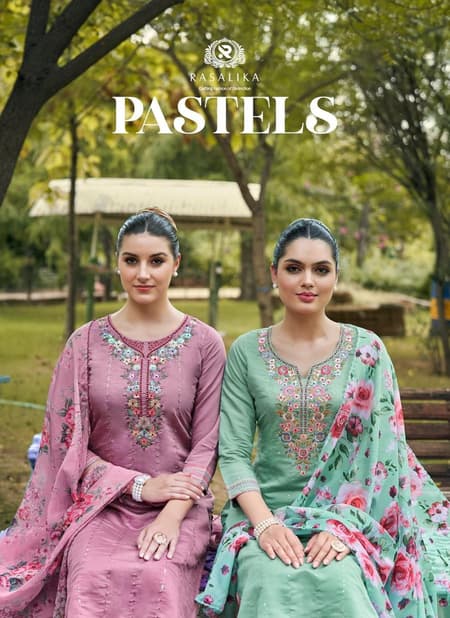 Pastels By Rasalika Embroidery Viscose Silk Kurti With Bottom Dupatta Wholesale Price In Surat
