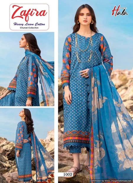 Zafira Vol 1 By Hala Heavy Lawn Cotton Pakistani Dress Material Wholesale Shop In Surat

