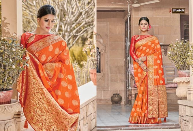 SANGAM VIRANGANA Latest Fancy Designer Party Wear Pure Silk Saree Collection