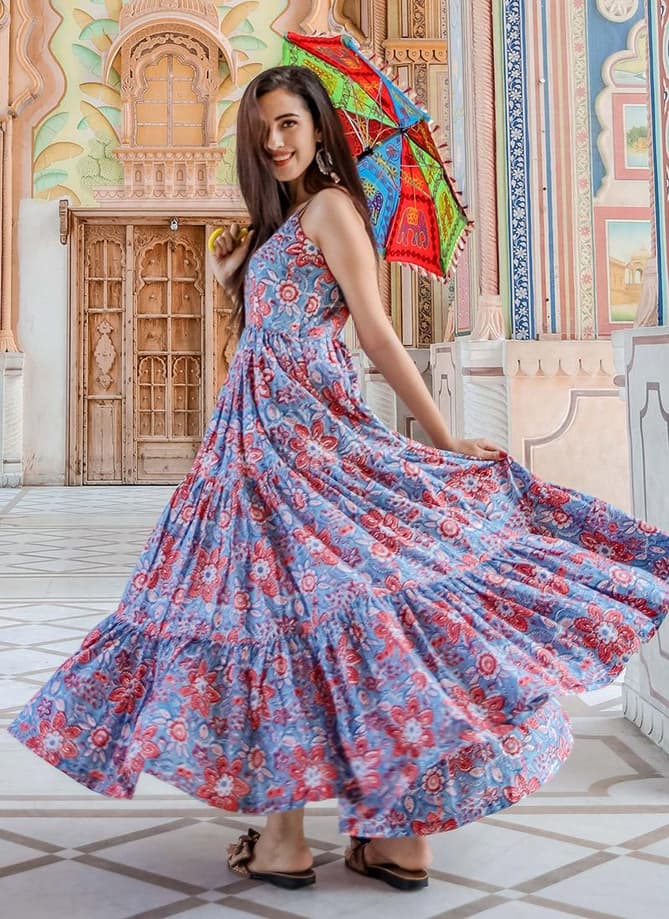 STYLISHTA VOL 8 BEAUTIFUL MUSIN FABRIC AND DIGITAL PRINT COLLECTION OF 4 PCS WITH FULL STITCHED GOWNS