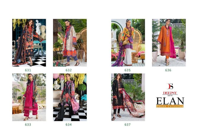 Elan Deepsy Pure Jam Cotton Printed Pakistani Salwar Suit Collections