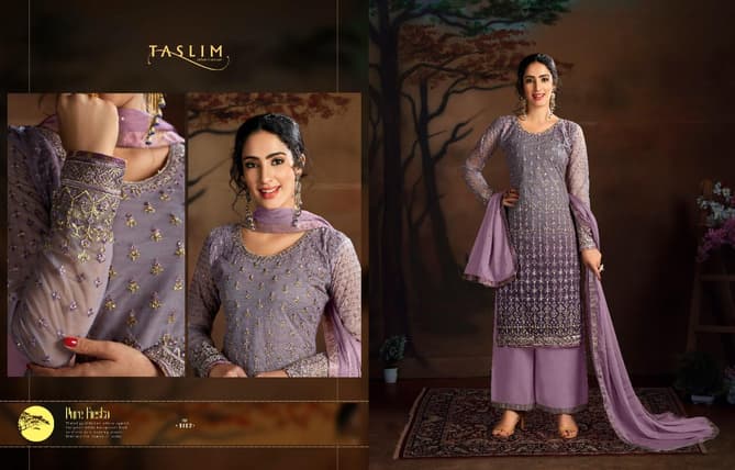 Taslim Nazakat Presents Latest Designer Exclusive Salwar Suit Chiffon With Jacquard Lace Dupatta 