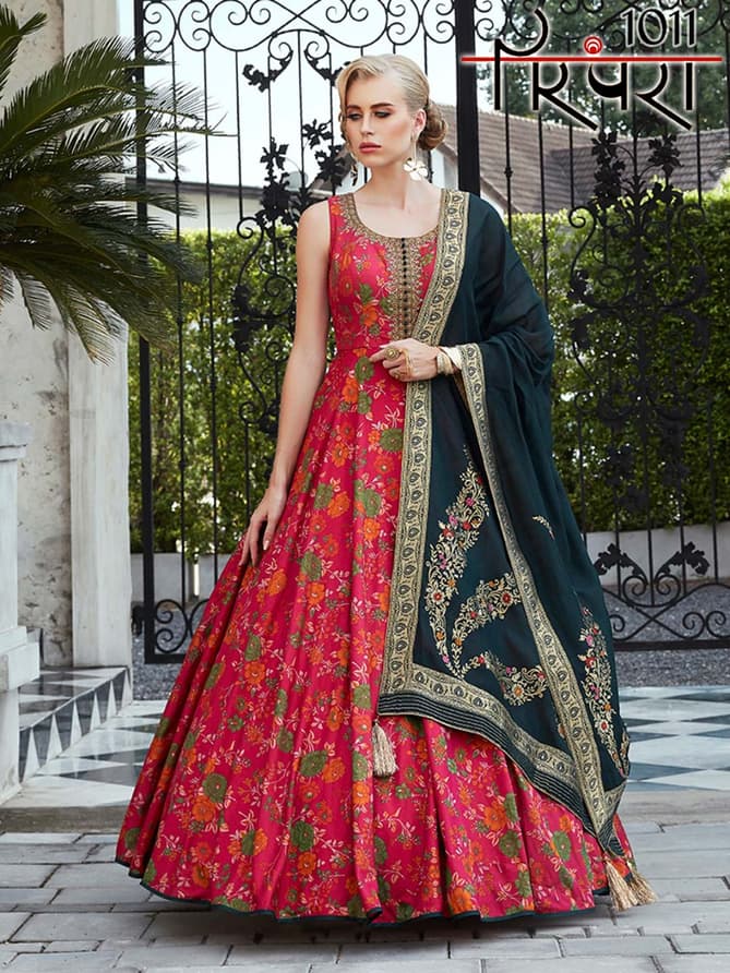 Latest Designer Function Wear Ready Made Gown Style Floor Length Salwar Suit Collection 
