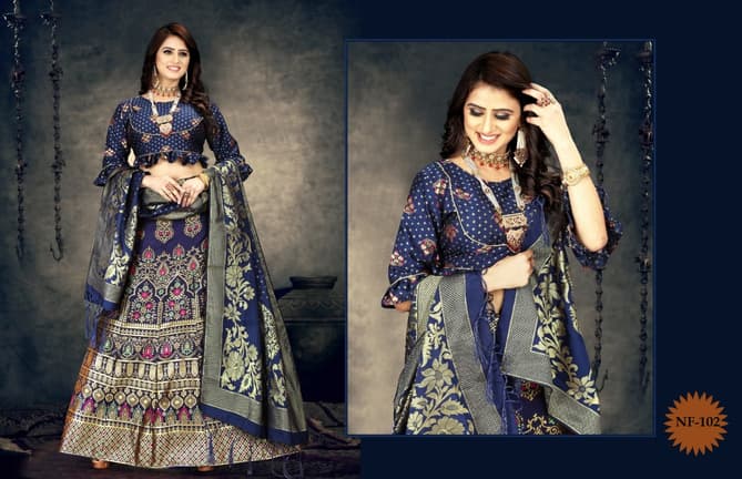 Navya 1 Latest Designer Banarasi Silk Wedding Wear Lehenga Choli  Collection