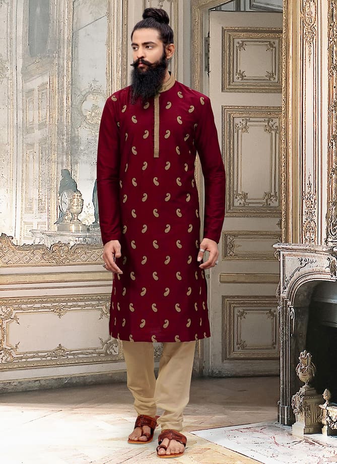Designer Party Wear Silk Embroidery Work Kurta Pajama in Wholesale Collection