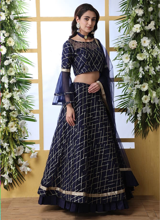 Khushbu Designer Wedding and Partywear Embroidery Net Lehenga Choli